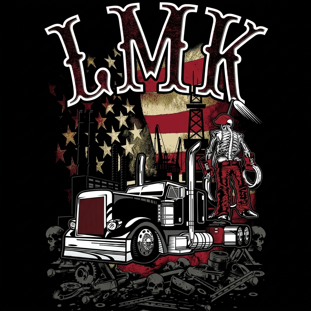 LMK Custom Skeleton Truck Art